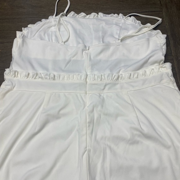 Off white Spaghetti Straps Shear Waist Jumpsuit Romper Plus Size 4X(20-22) - Picture 8 of 15